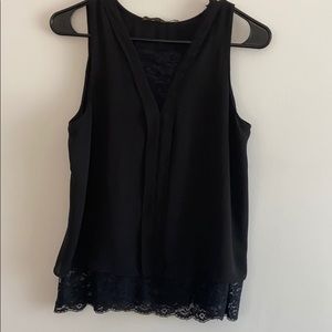 Zara Basic Black Top With Lace
